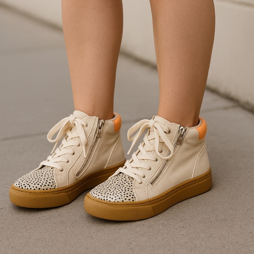 Universal Thread Cream and Orange Sneakers